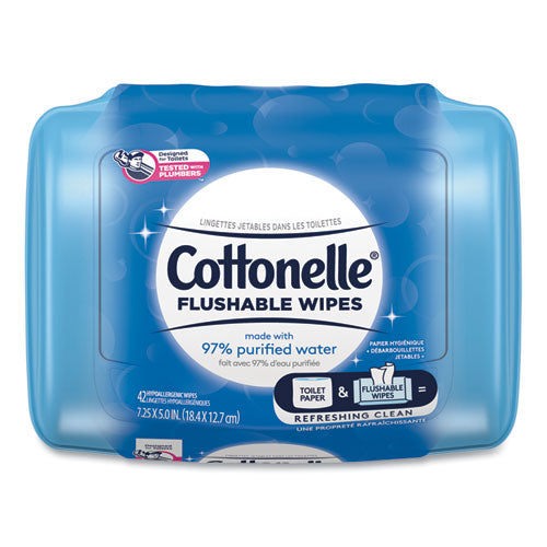 Fresh Care Flushable Cleansing Cloths, 1-ply, 3.75 X 5.5, White, 42/pack, 12 Packs/carton.