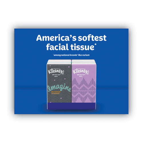 On The Go Packs Facial Tissues, 3-ply, White, 10 Sheets/pouch, 8 Pouches/pack.