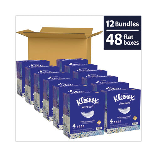 Ultra Soft Facial Tissue, 3-ply, White,60 Sheets/box, 4 Boxes/pack, 3 Packs/carton