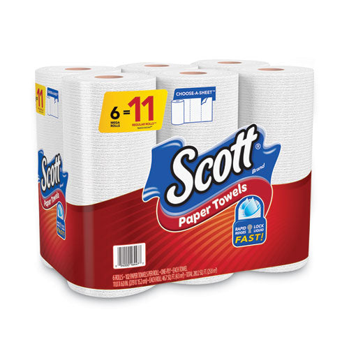 Choose-a-size Mega Kitchen Roll Paper Towels, 1-ply, 100/roll, 6 Rolls/pack, 4 Packs/carton.