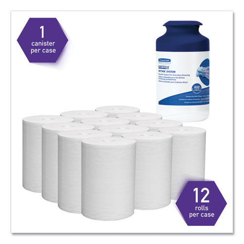 Wettask-System Prep Wipers For Bleach/disinfectants/sanitizers Hygienic Enclosed System Refills, W/canister, 55/rl,12 Roll/ct
