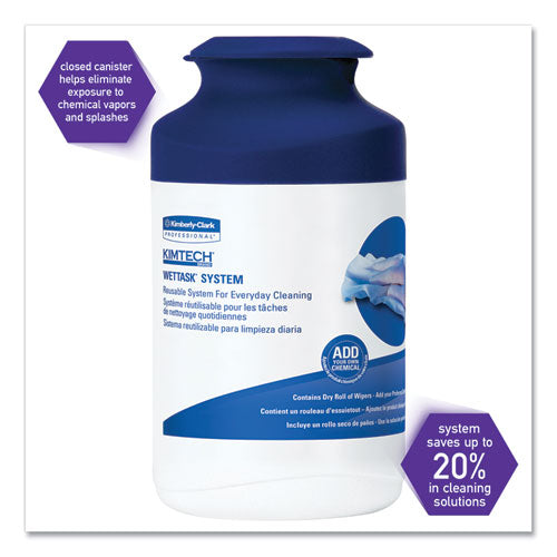 Wettask-System Prep Wipers For Bleach/disinfectants/sanitizers Hygienic Enclosed System Refills, W/canister, 55/rl,12 Roll/ct