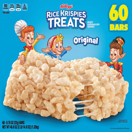 Rice Krispies Treats, Original Marshmallow, 0.78 Oz Pack, 60/carton.