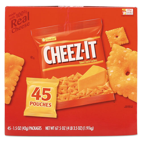 Cheez-it Crackers, Original, 1.5 Oz Pack, 45 Packs/carton.