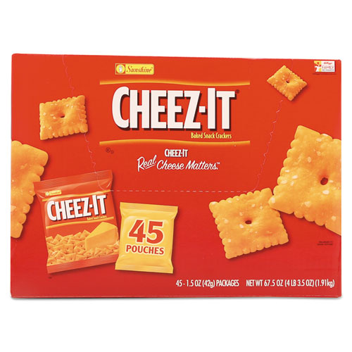 Cheez-it Crackers, Original, 1.5 Oz Pack, 45 Packs/carton.