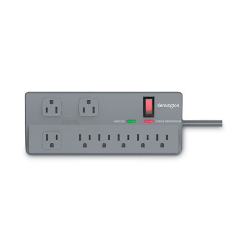 Guardian Premium Surge Protector, 8 Ac Outlets, 6 Ft Cord, 1,080 J, Gray.