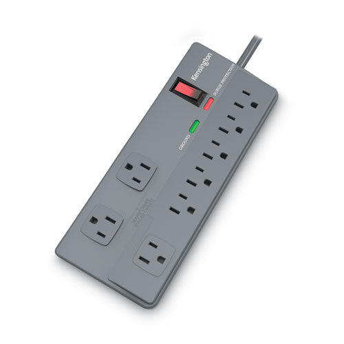 Guardian Premium Surge Protector, 8 Ac Outlets, 6 Ft Cord, 1,080 J, Gray.