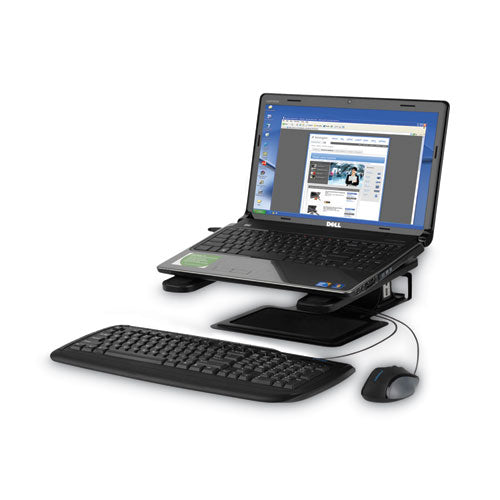 Adjustable Laptop Stand, 10" X 12.5" X 3" To 7", Black, Supports 7 Lbs.