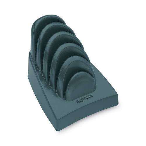 Insight Priority Puck Five-slot Desktop Copyholder, Plastic, Blue.