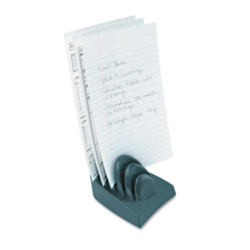 Insight Priority Puck Five-slot Desktop Copyholder, Plastic, Blue.