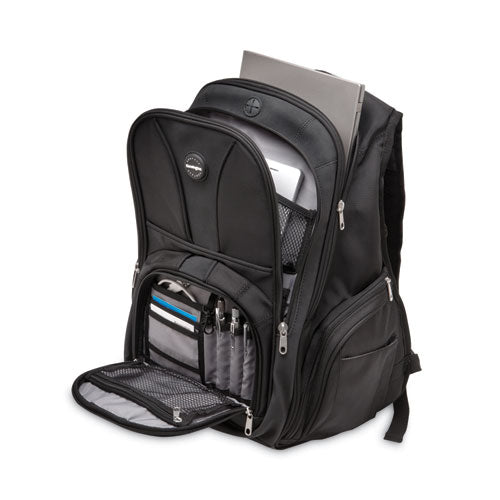 Contour Laptop Backpack, Fits Devices Up To 17", Ballistic Nylon, 15.75 X 9 X 19.5, Black.