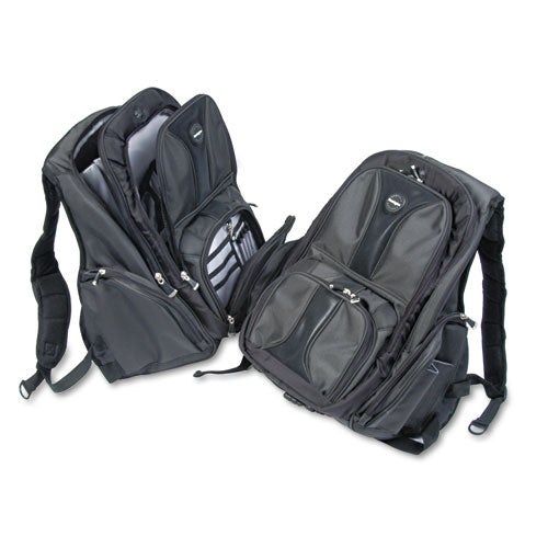 Contour Laptop Backpack, Fits Devices Up To 17", Ballistic Nylon, 15.75 X 9 X 19.5, Black.