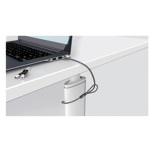 Microsaver 2.0 Keyed Laptop Lock, 6 Ft Steel Cable, Silver, 2 Keys.