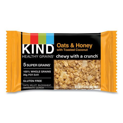 Healthy Grains Bar, Oats And Honey With Toasted Coconut, 1.2 Oz, 12/box.