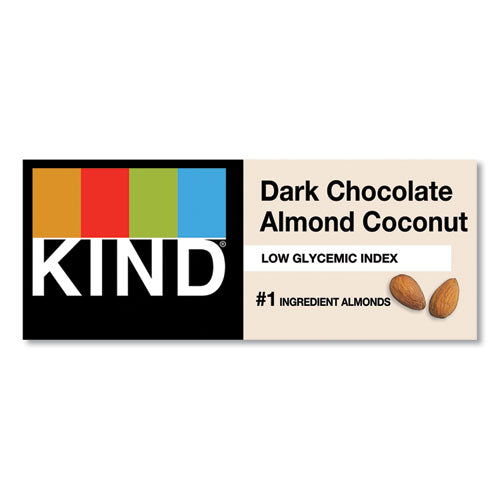 Fruit And Nut Bars, Dark Chocolate Almond And Coconut, 1.4 Oz Bar, 12/box.