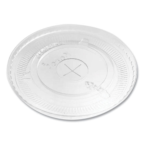 Pet Lids, Flat With Straw Slot, Fits 32 Oz Cold Cups, Clear 500/carton.