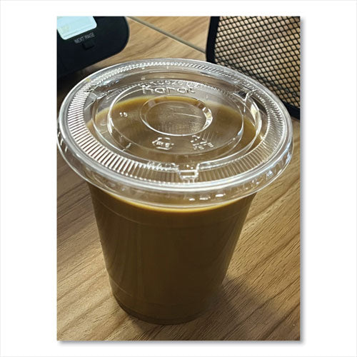 Pet Lids, 12 Oz To 24 Oz Cold Cups, No Hole Flat Lid, Clear, 1,000/carton.