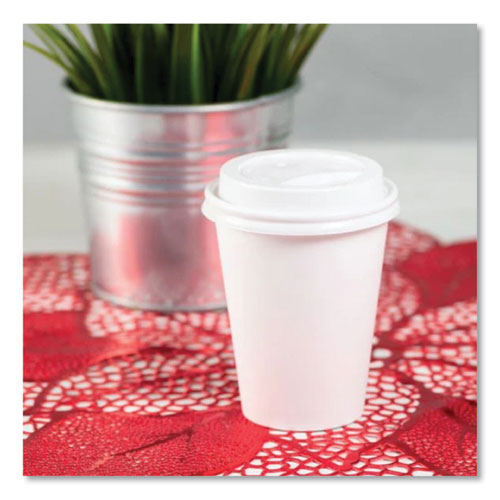 Hot Cup Lids, Fits 8 Oz Paper Hot Cups, Sipper Lid, White, 1,000/carton.