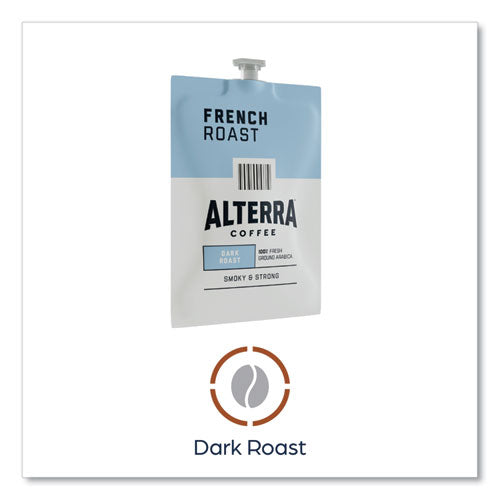 Alterra French Roast Coffee Freshpack, French Roast, 0.32 Oz Pouch, 100/carton.