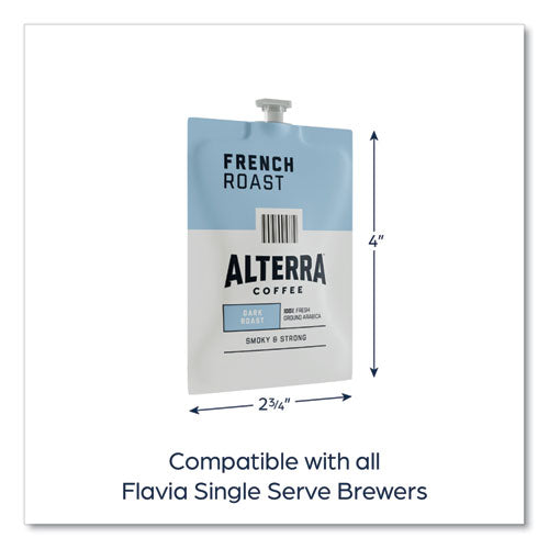 Alterra French Roast Coffee Freshpack, French Roast, 0.32 Oz Pouch, 100/carton.