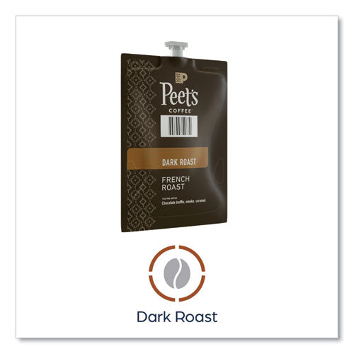 Peet's French Roast Coffee Freshpack, French Roast, 0.35 Oz Pouch, 76/carton.