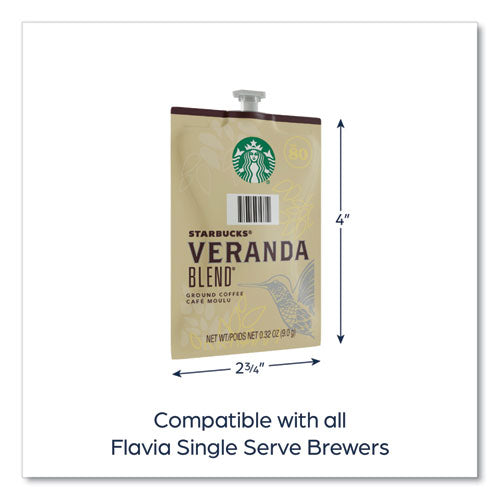 Starbucks Veranda Blend Coffee Freshpack, Veranda Blend, 0.32 Oz Pouch, 76/carton.