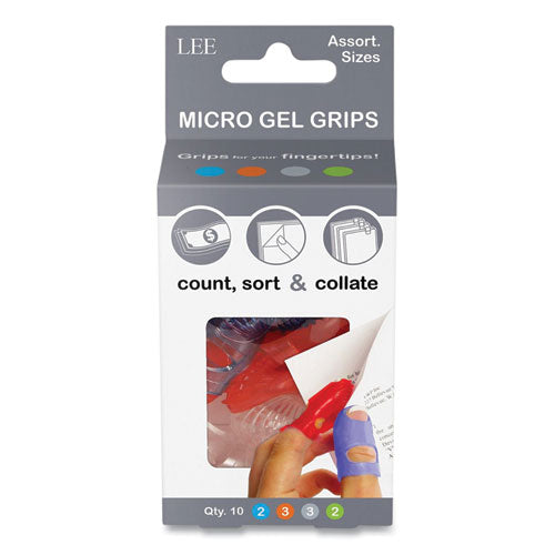 Tippi Micro-gel Fingertip Grips, Assorted Sizes, 10/pack.