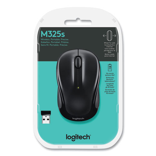 M325s Wireless Mouse, 2.4 Ghz Frequency, 32.8 Ft Wireless Range, Left/right Hand Use, Black.