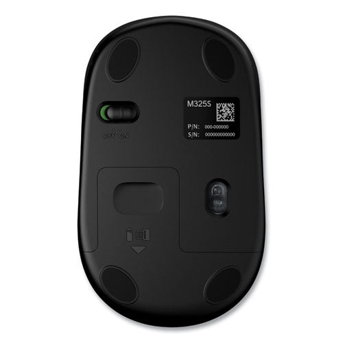 M325s Wireless Mouse, 2.4 Ghz Frequency, 32.8 Ft Wireless Range, Left/right Hand Use, Black.