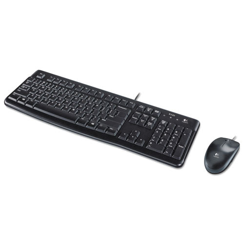 Mk120 Wired Keyboard + Mouse Combo, Usb 2.0, Black.