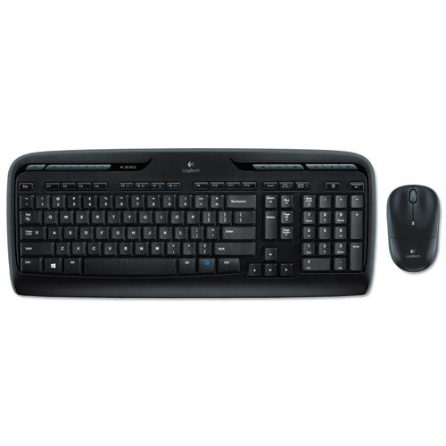 Mk320 Wireless Keyboard + Mouse Combo, 2.4 Ghz Frequency/30 Ft Wireless Range, Black.