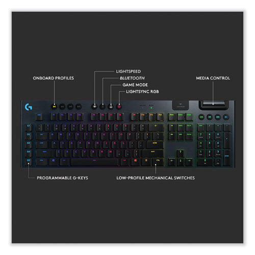 G915 Lightspeed Wireless Rgb Mechanical Gaming Keyboard, Linear Switch, Black.