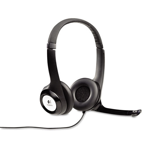 H390 Binaural Over The Head Usb Headset With Noise-canceling Microphone, Black.