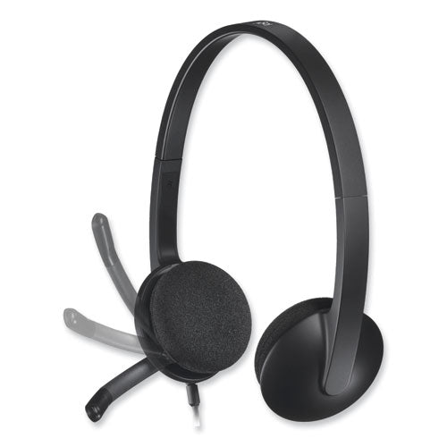 H340 Binaural Over The Head Corded Headset, Black.