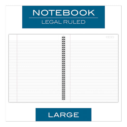 Wirebound Business Notebook, 1-subject, Wide/legal Rule, Black Linen Cover, (80) 11 X 8.5 Sheets.