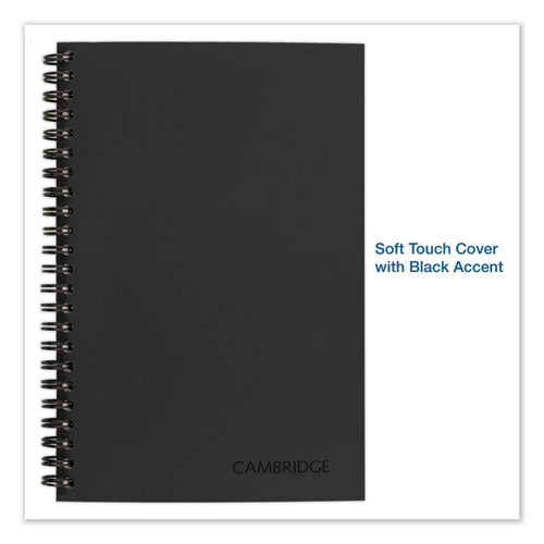 Wirebound Business Notebook, 1-subject, Wide/legal Rule, Black Linen Cover, (80) 8 X 5 Sheets.