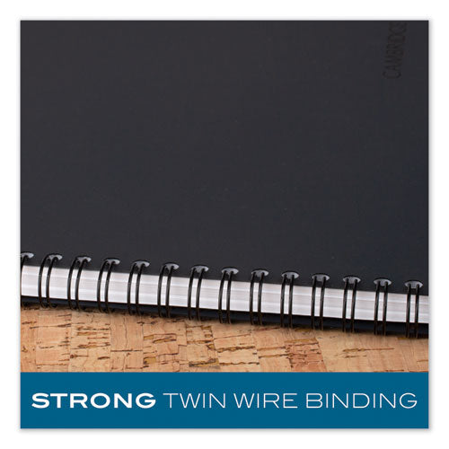 Wirebound Business Notebook, 1-subject, Wide/legal Rule, Black Linen Cover, (80) 8 X 5 Sheets.