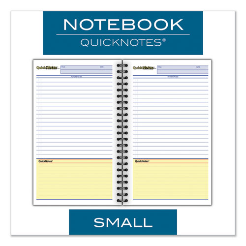 Wirebound Guided Quicknotes Notebook,1-subject, List-management Format, Dark Gray Cover, (80) 8 X 5 Sheets