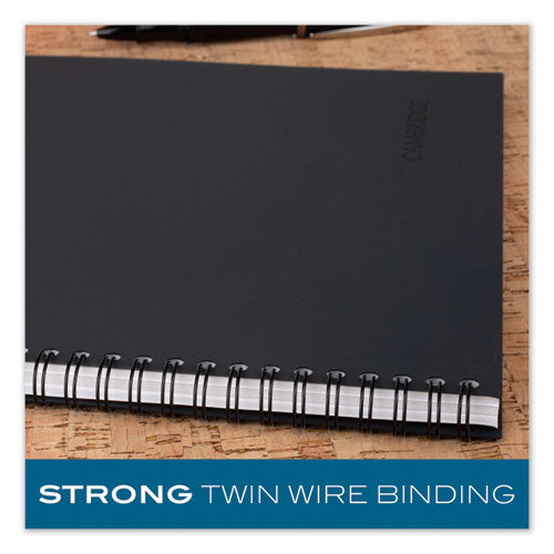 Wirebound Business Notebook, 1-subject, Wide/legal Rule, Black Linen Cover, (80) 9.5 X 6.63 Sheets.