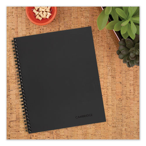 Wirebound Business Notebook, 1-subject, Wide/legal Rule, Black Linen Cover, (80) 9.5 X 6.63 Sheets.