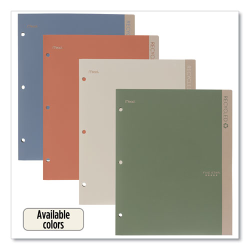 Recycled Plastic Two-pocket Folder, 11" X 8.5", Randomly Assorted.