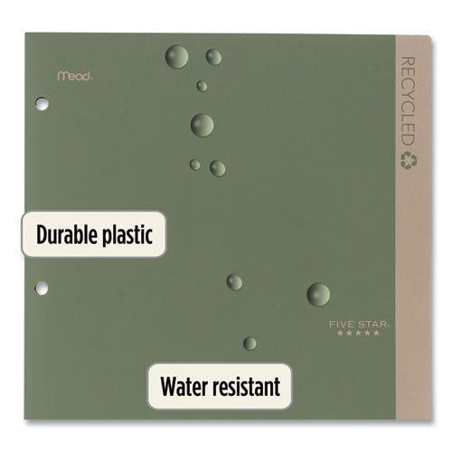 Recycled Plastic Two-pocket Folder, 11" X 8.5", Randomly Assorted.