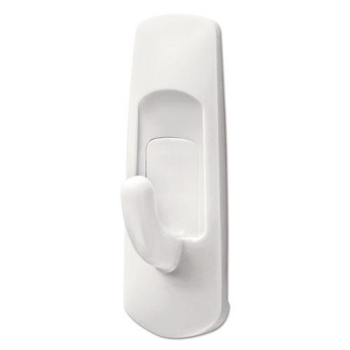 General Purpose Hooks, Small, Plastic, White, 1 Lb Capacity, 24 Hooks And 28 Strips/pack.