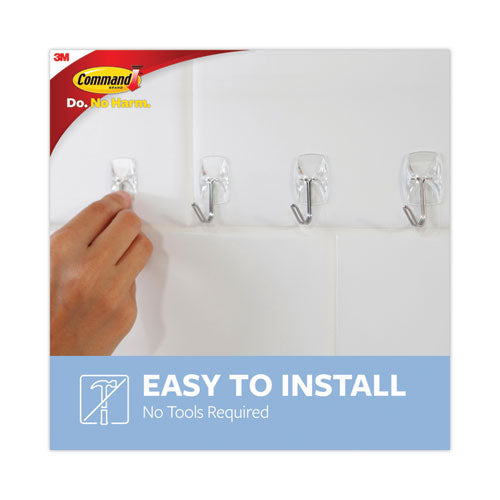Clear Hooks And Strips, Small, Plastic/metal, 0.5 Lb Capacity, 40 Hooks And 48 Strips/pack.