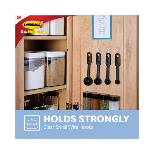 Clear Hooks And Strips, Small, Plastic/metal, 0.5 Lb Capacity, 40 Hooks And 48 Strips/pack.