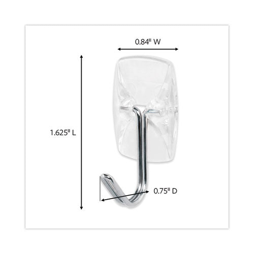 Clear Hooks And Strips, Small, Plastic/metal, 0.5 Lb Capacity, 40 Hooks And 48 Strips/pack.