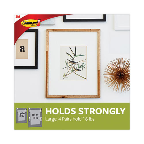 Picture Hanging Strips, Value Pack,Large, Removable, Holds Up To 16 Lbs, 0.75 X 3.65, White, 120 Pairs/pack