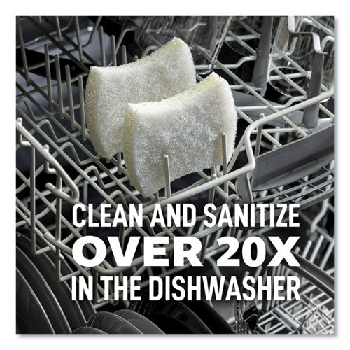 Greener Clean Non-scratch Scrub Sponge, 2.6 X 3.3, 0.7" Thick, White, 3/pack.