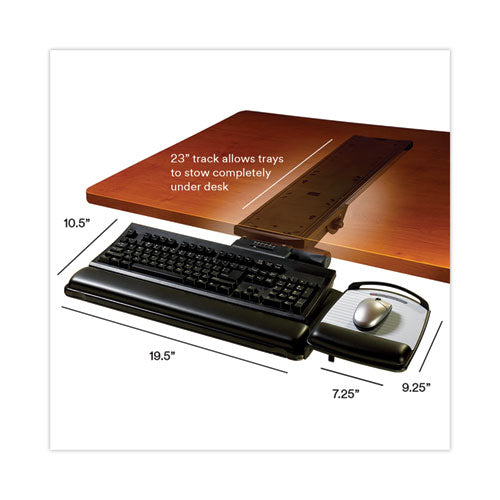 Sit/stand Easy Adjust Keyboard Tray, Highly Adjustable Platform,, Black.
