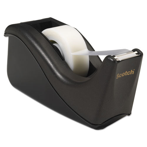 Value Desktop Tape Dispenser, 1" Core, Two-tone Black.